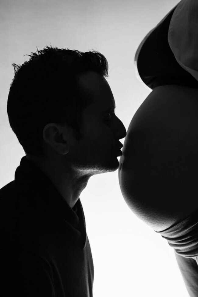 Seance photo Grossesse noir les blanc