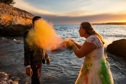Photographe mariage sunset plage Ensuès