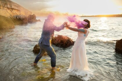 Séance photo mariage heure doré Carro