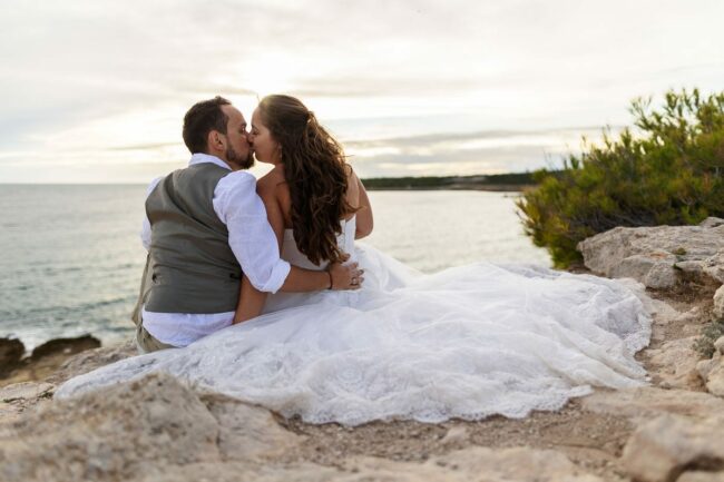 Photographe de mariage au bord de mer côte bleue