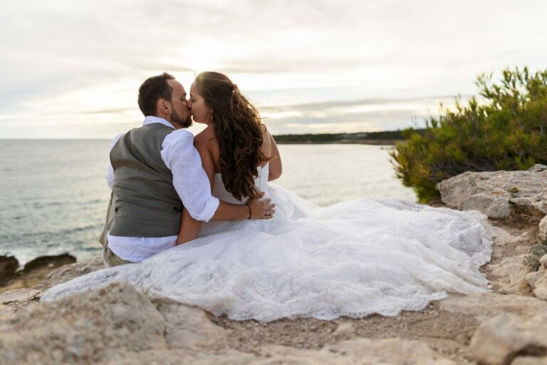 Photographe de mariage au bord de mer côte bleue