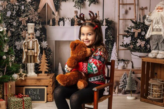 Séance photo décor de Noël Sausset-les-Pins